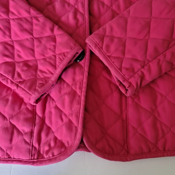 Villager by Liz Claiborne pink quilted jacket size M button front lightweight - Picture 4 of 10